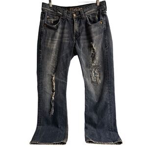 Vintage Y2K Affliction Jeans Mens 34 x 29 Blake‎ Relaxed Straight Fit Dark Wash
